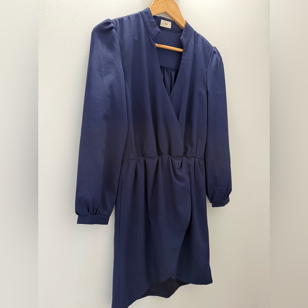 Tobi Deep Navy Wrap Dress
